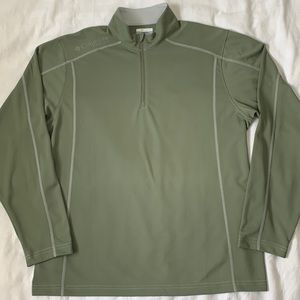 Columbia sage green Performance Fishing Gear Omni-Shade 1/4 zip long sleeve EUC